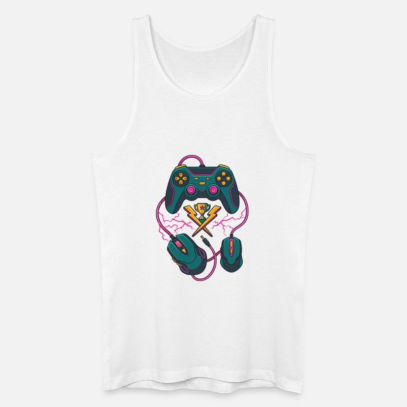 Neon Gaming Trophäe - Männer Bio Tank Top - Weiß