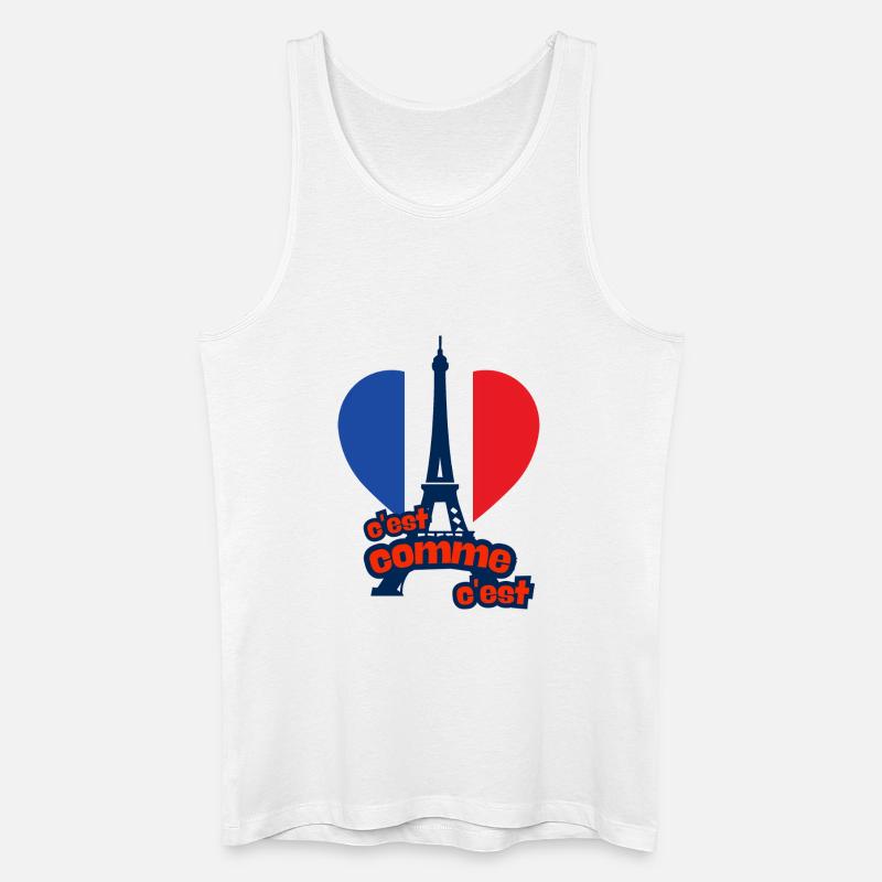 c'est as c'est – Frankreich - Männer Bio Tank Top - Weiß