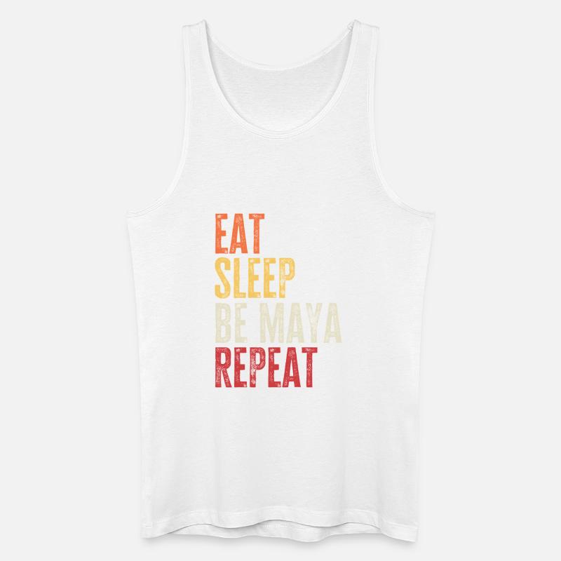 Iss, schlaf, sei Maya, wiederhole Retro-Name - Männer Bio Tank Top - Weiß