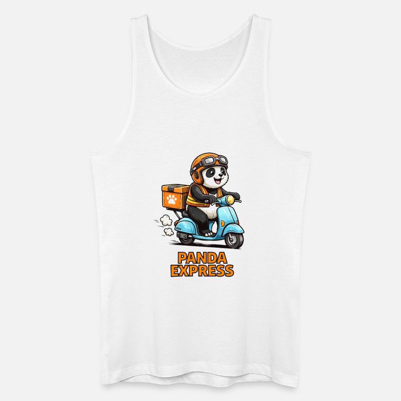 Panda Lieferroller - Männer Bio Tank Top - Weiß
