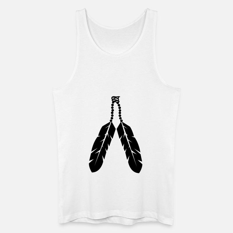 federn_001 - Männer Bio Tank Top - Weiß