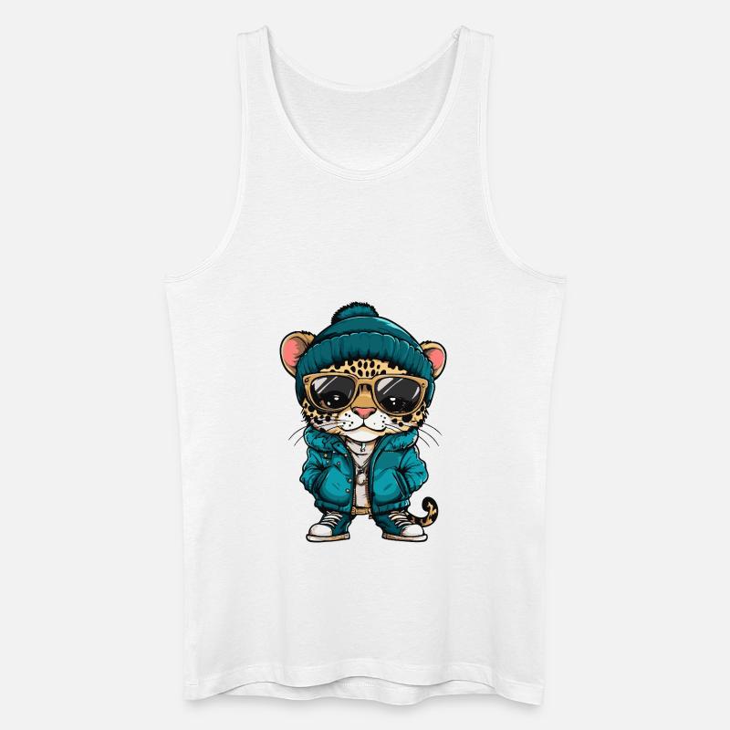 Leopard Cool Comic - Männer Bio Tank Top - Weiß