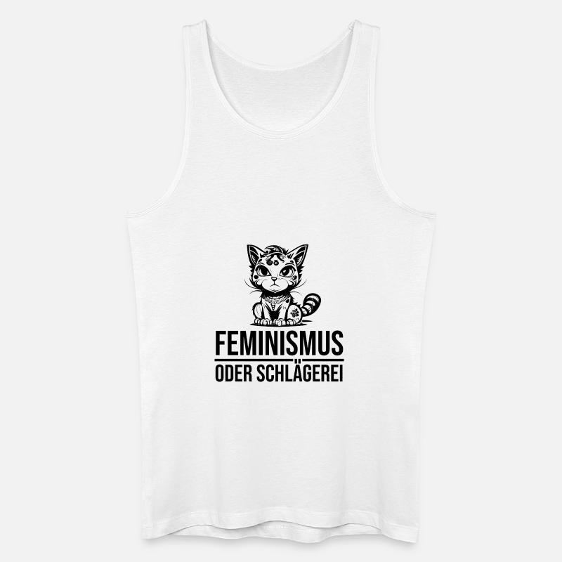 Feminismus oder Schlägerei - Männer Bio Tank Top - Weiß