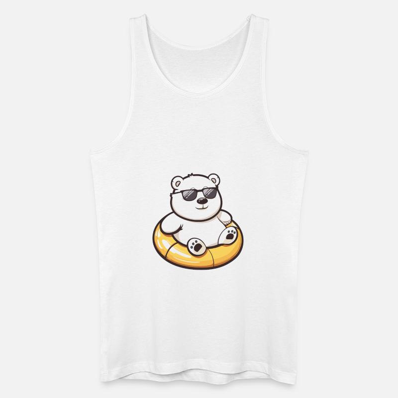 Eisbär Comic Cool - Männer Bio Tank Top - Weiß