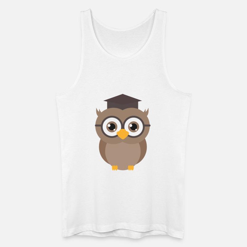 Abschluss Eule - Männer Bio Tank Top - Weiß