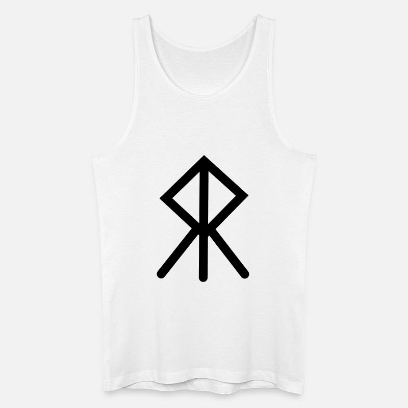 Moed Wikinger-Rune COURAGE - Männer Bio Tank Top - Weiß
