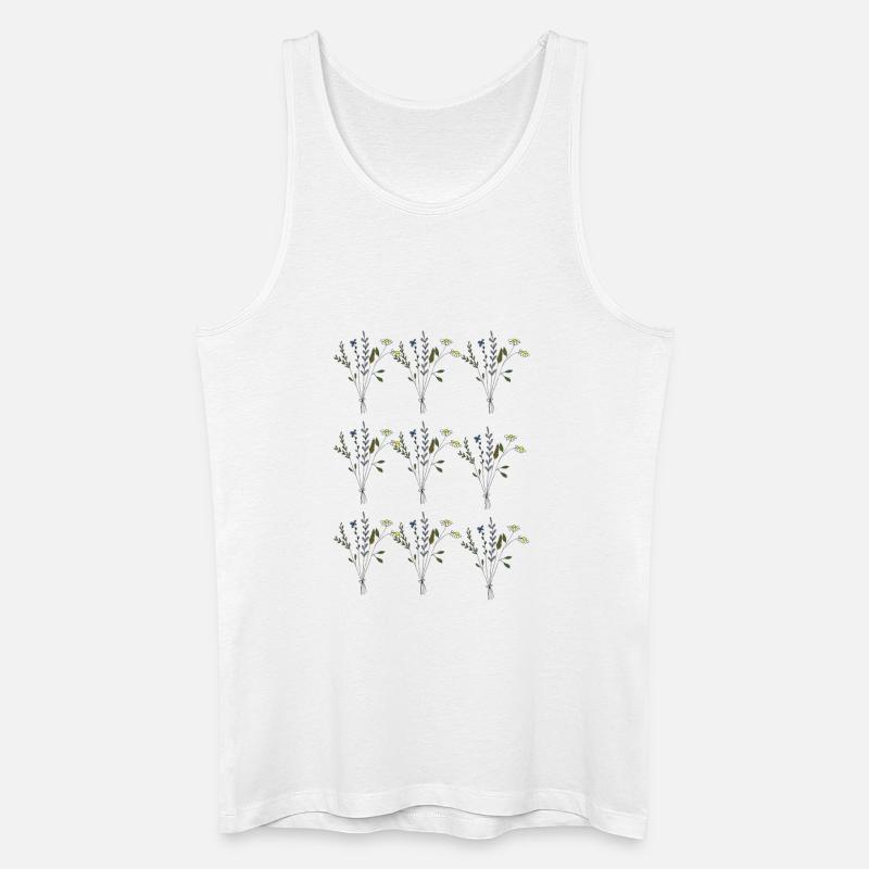 blumenwiesen muster - Männer Bio Tank Top - Weiß