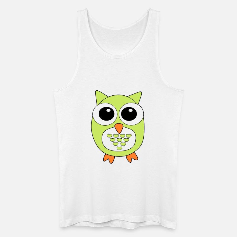 Eule grüne Eule - Männer Bio Tank Top - Weiß