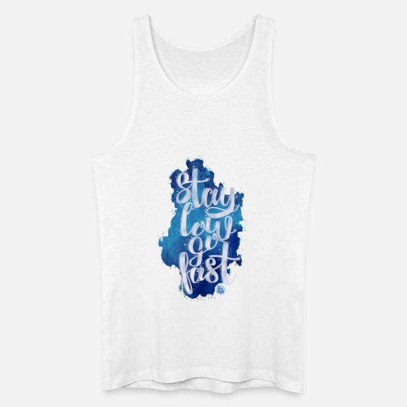 Bleiben Sie niedrig - Männer Bio Tank Top - Weiß