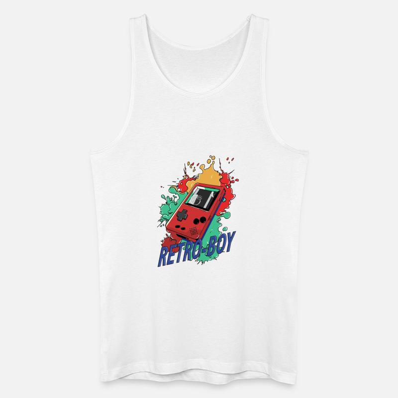 Retro-Boy Game Konsole - Männer Bio Tank Top - Weiß