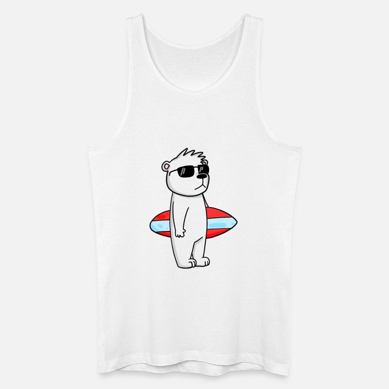 Surfboard Polarbär Surfen Bär Coole - Urlaub - Männer Bio Tank Top - Weiß