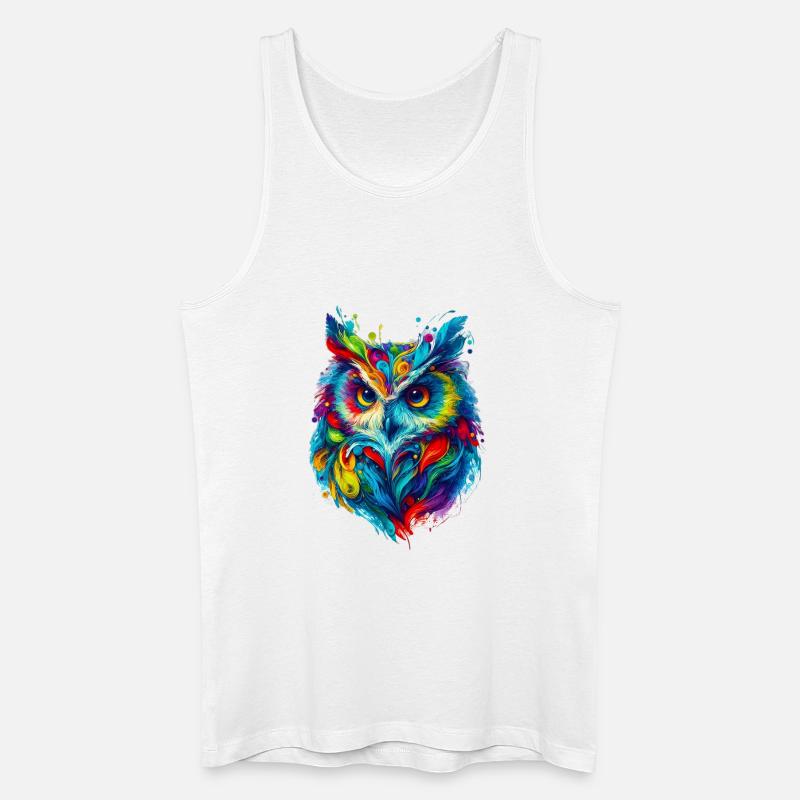 Eule - Männer Bio Tank Top - Weiß