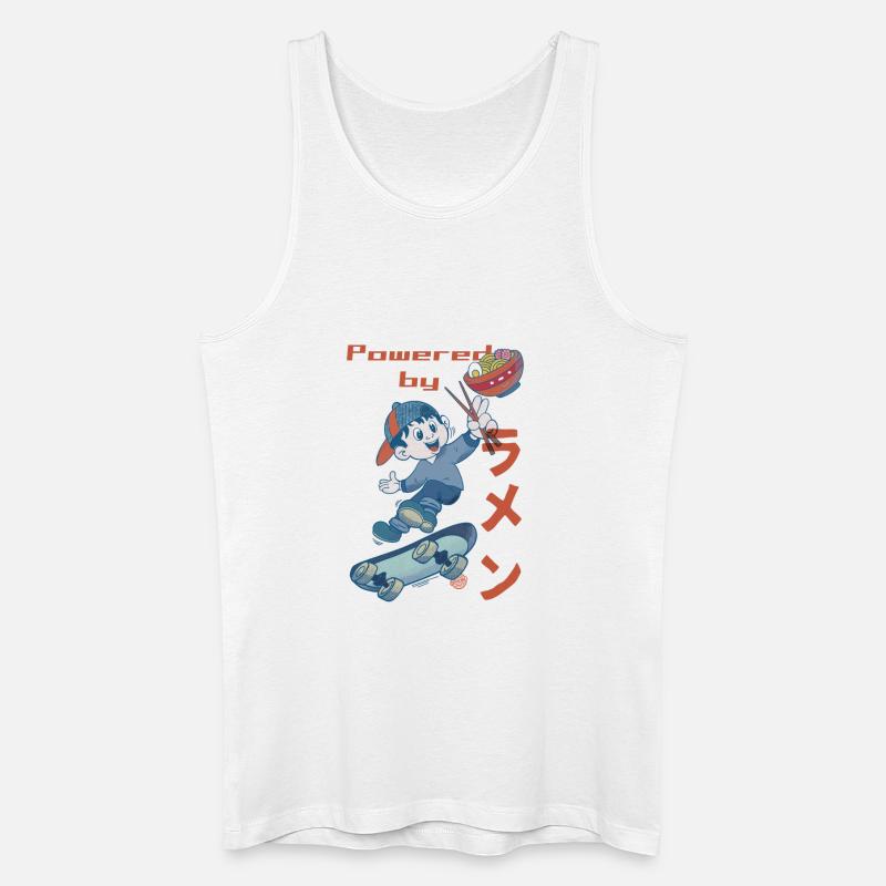 Powered by Ramen - Männer Bio Tank Top - Weiß