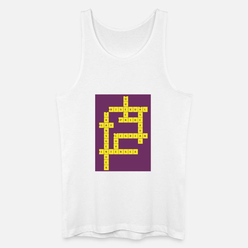 Kreuzworträtsel Divers - Männer Bio Tank Top - Weiß