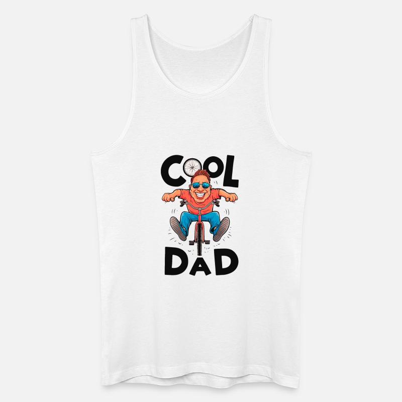 Coole Papa Radfahren Illustration - Männer Bio Tank Top - Weiß