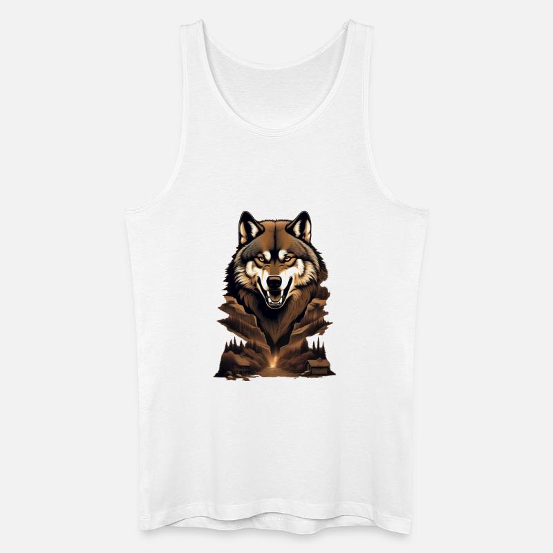 WolfMountain - Männer Bio Tank Top - Weiß