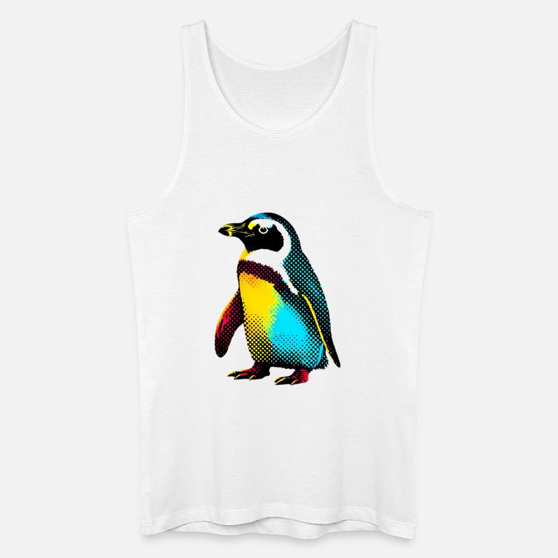 Pinguin - Männer Bio Tank Top - Weiß