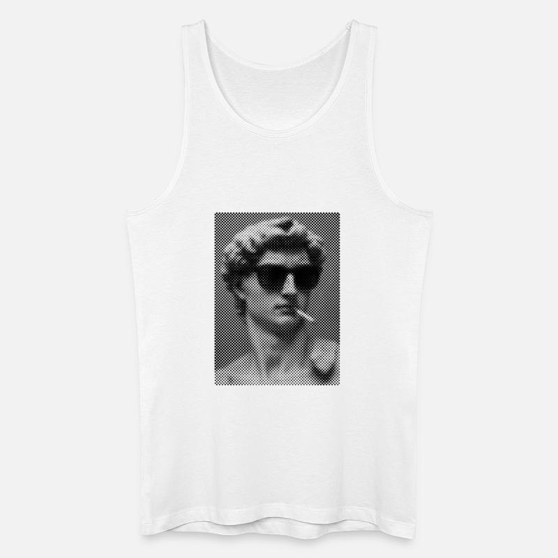 David Michelangelo raucht eine Zigarette - Männer Bio Tank Top - Weiß