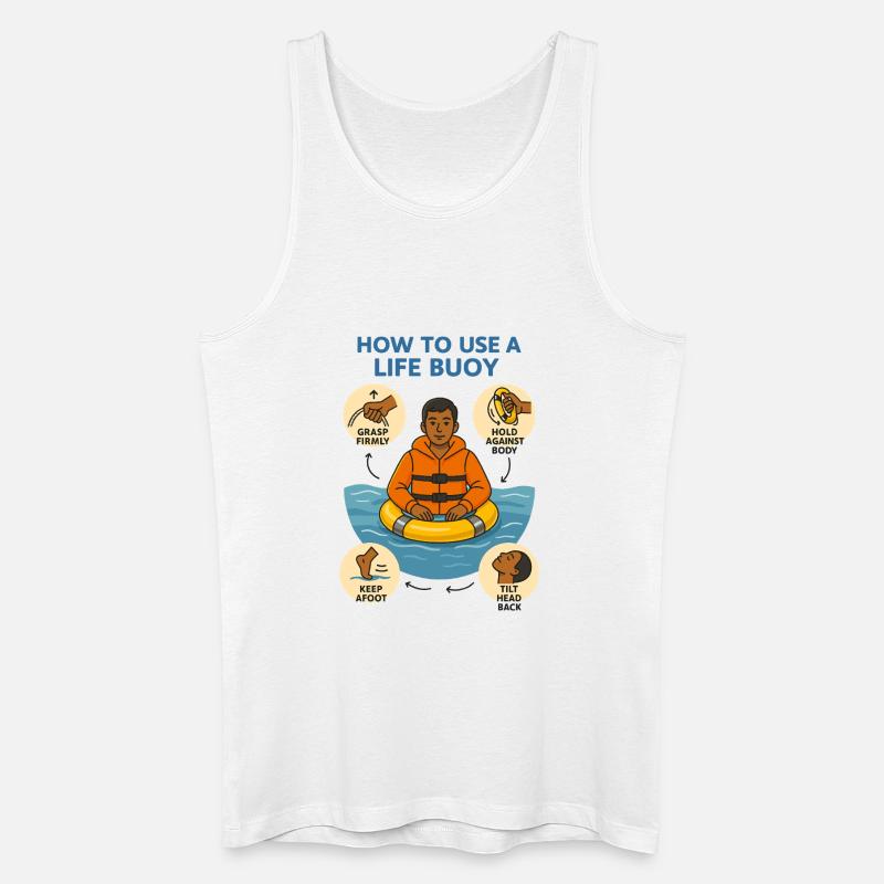 Rettungsring Anleitung - Männer Bio Tank Top - Weiß