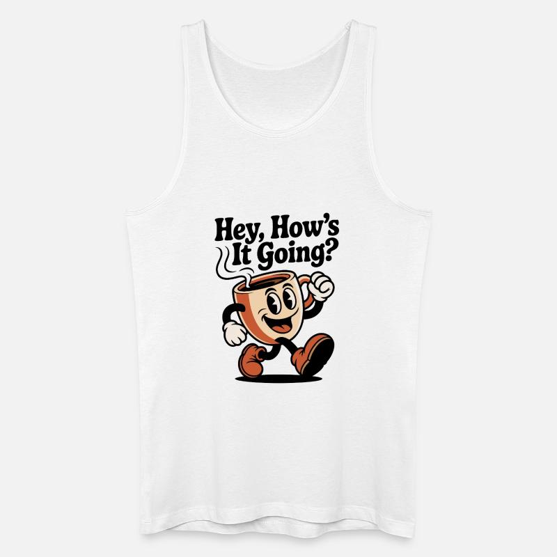 Laufender Kaffeebecher Mascot - Männer Bio Tank Top - Weiß