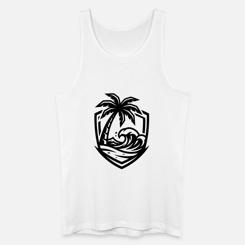 Palmen Strand Meer - Männer Bio Tank Top - Weiß