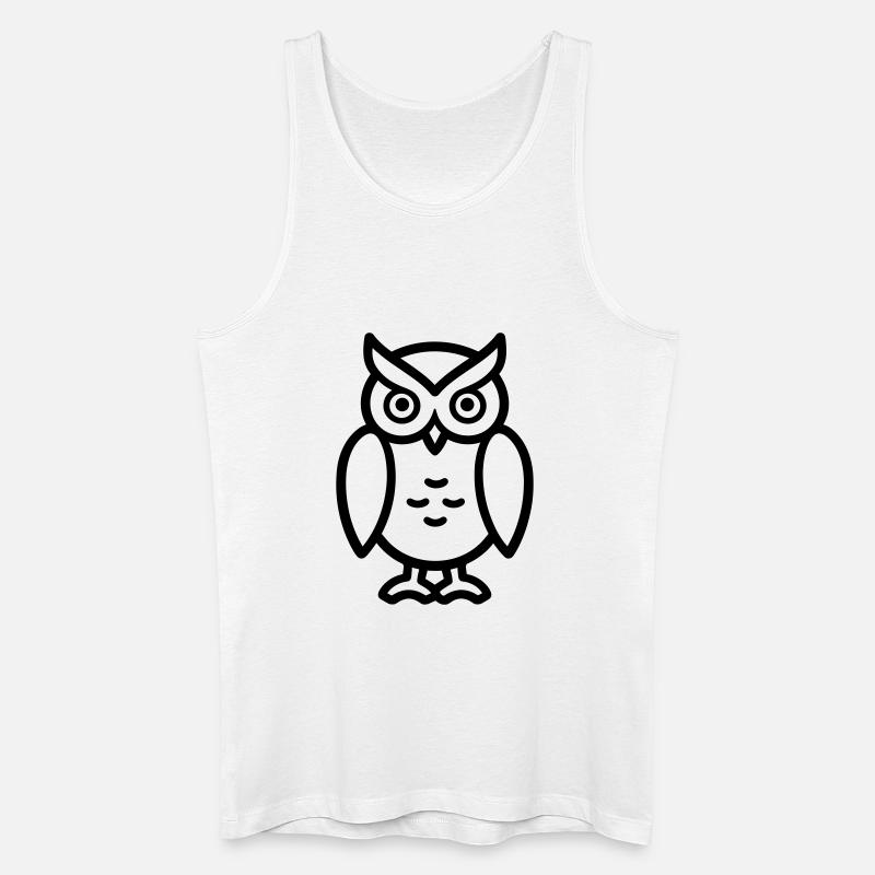 Eule - Männer Bio Tank Top - Weiß