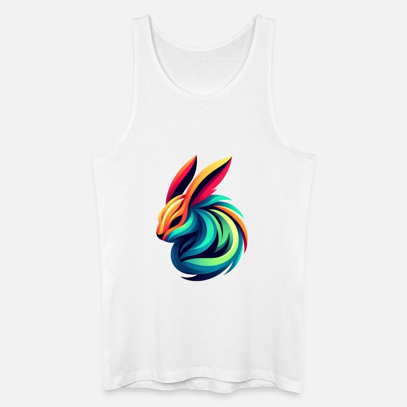 Lapin Couleur Éclatante - Débardeur bio Homme - blanc