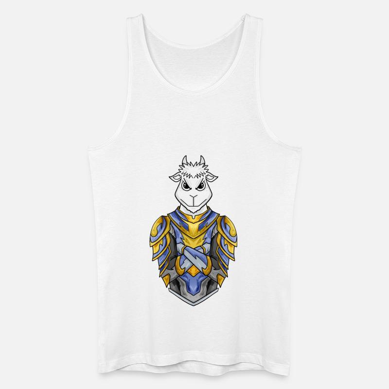Ritter Ziege cool - Männer Bio Tank Top - Weiß