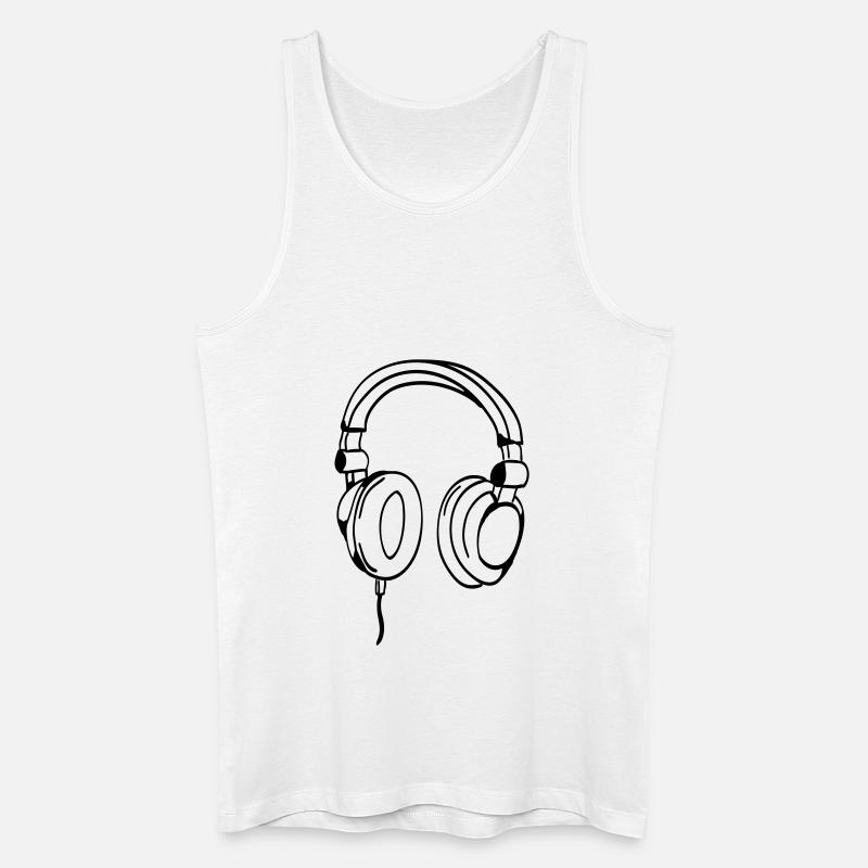kopfhörer - Männer Bio Tank Top - Weiß