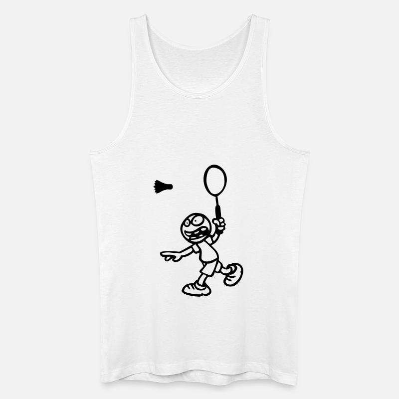 badminton - Männer Bio Tank Top - Weiß