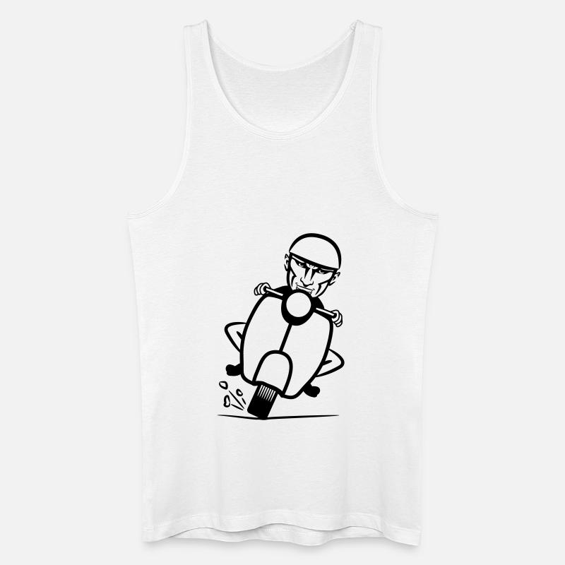 motorroller rasen witzig - Männer Bio Tank Top - Weiß