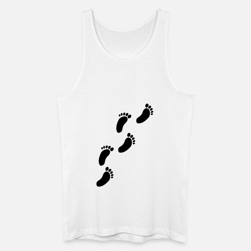 Fußabdrücke - Männer Bio Tank Top - Weiß