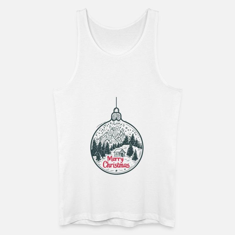 SPREAD Frohe Weihnachtskugel - Männer Bio Tank Top - Weiß