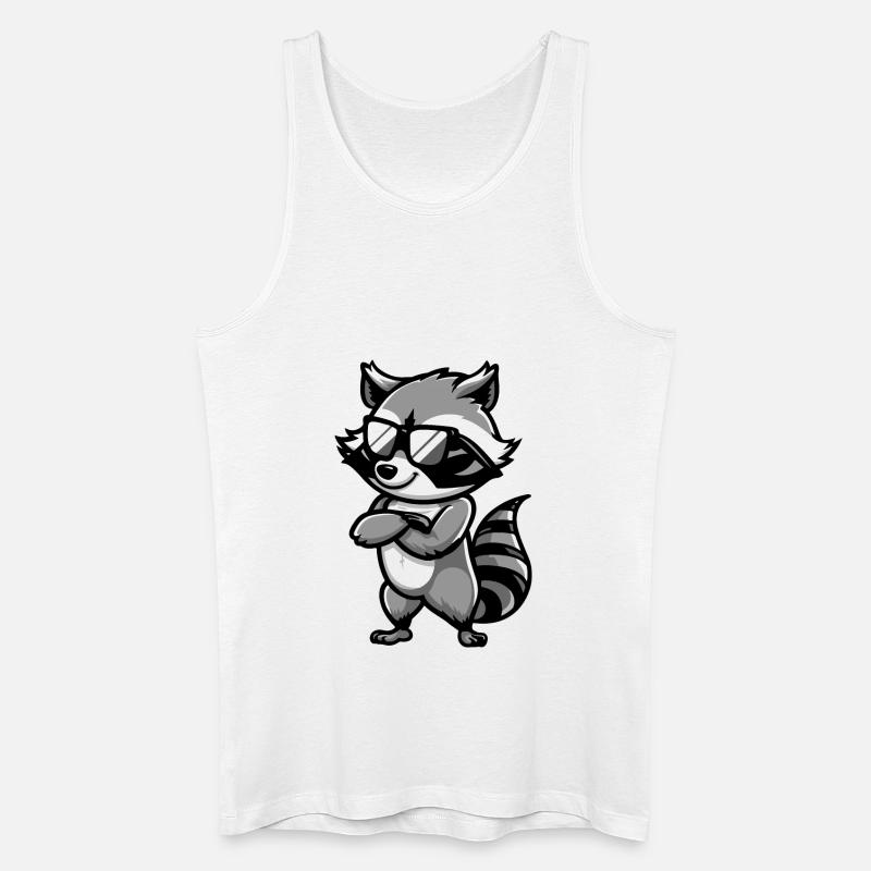 Waschbär Tier - Männer Bio Tank Top - Weiß