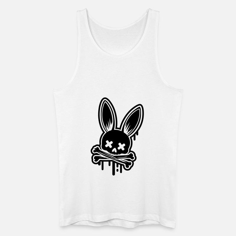 Bunny Skull Easter Skull - Men’s Organic Tank Top - white