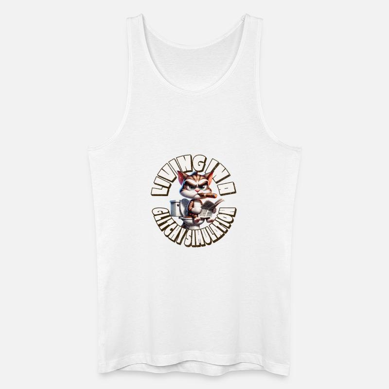 Living In A Glitchy Simulation - Männer Bio Tank Top - Weiß