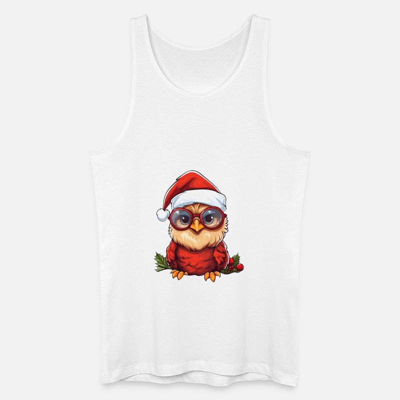 weihnachten eule rote federn - Männer Bio Tank Top - Weiß