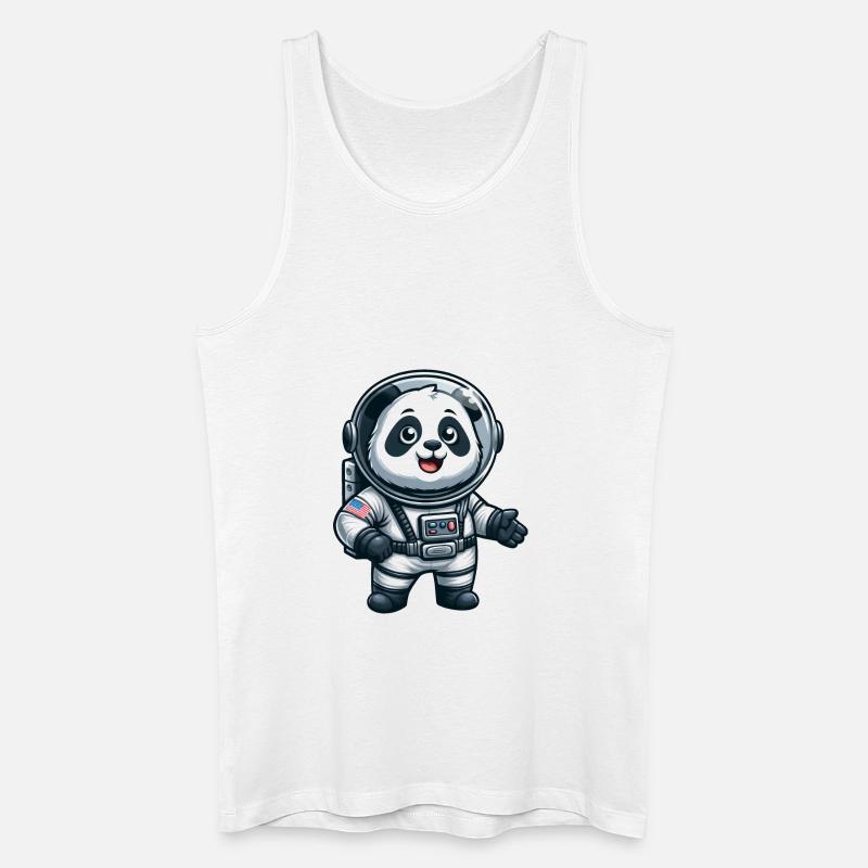 Panda astronaute dans l’espace - Débardeur bio Homme - blanc