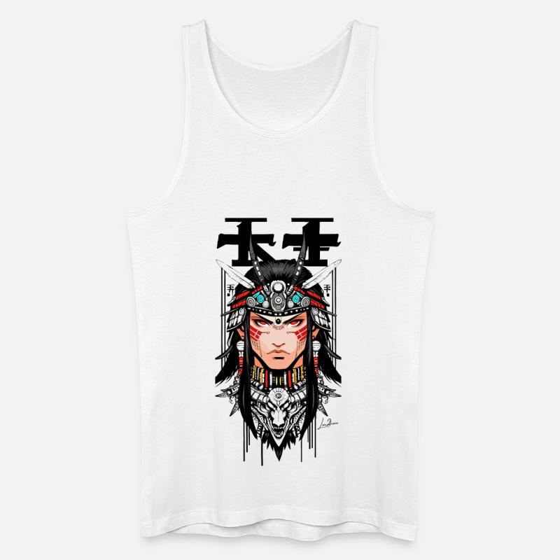 Indischer Samurai Japaner Mann - Männer Bio Tank Top - Weiß