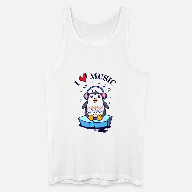 Seevogel Cool Herz PinguinTier Statement - Männer Bio Tank Top - Weiß