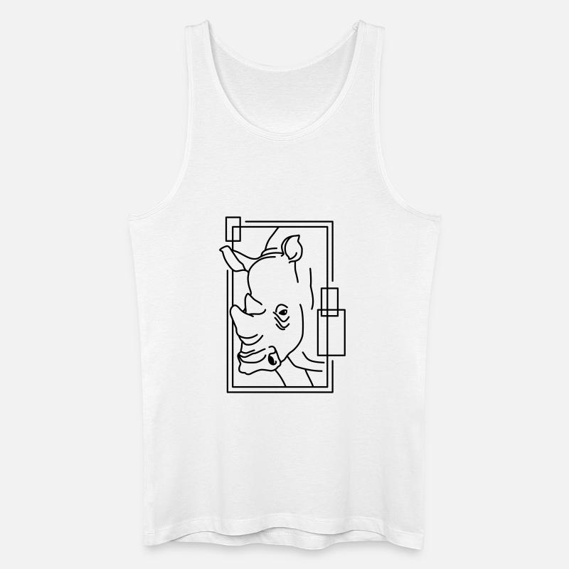 Nashorn im geometrischen Design - Männer Bio Tank Top - Weiß