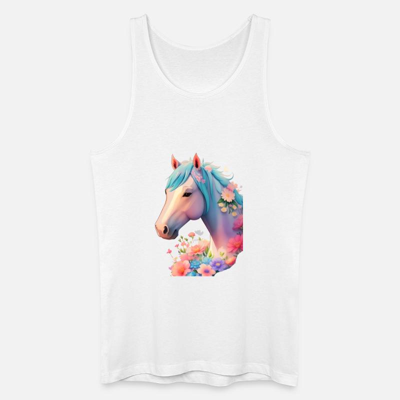 Blütenpferdchen - Männer Bio Tank Top - Weiß
