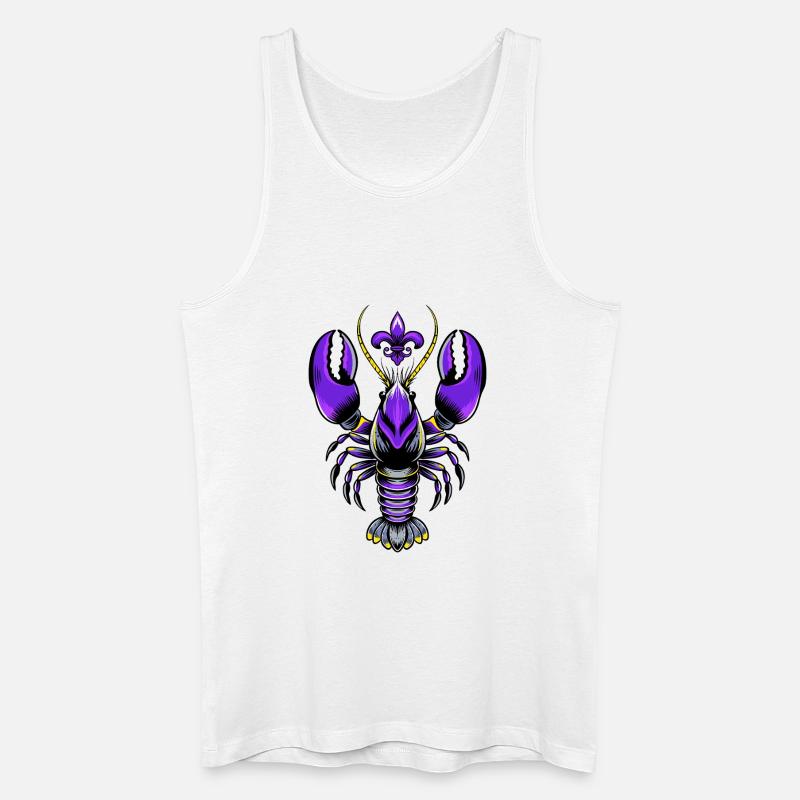 Mardi Gras Languste mit Fleur-de-Lis Design - Männer Bio Tank Top - Weiß