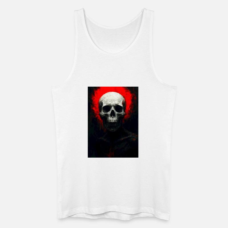 Schädel in roter Glut - Männer Bio Tank Top - Weiß