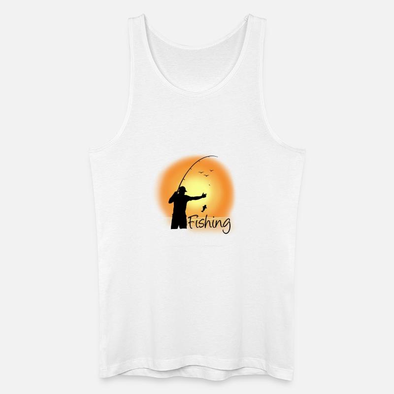 Abendfischen am See - Männer Bio Tank Top - Weiß