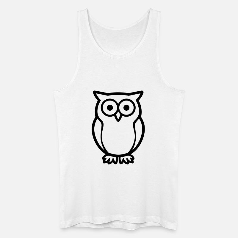 Eule - Männer Bio Tank Top - Weiß