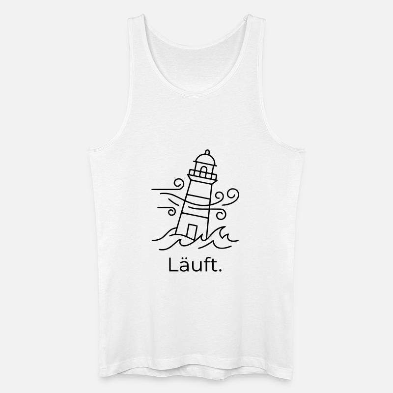 Läuft Leuchtturm - Männer Bio Tank Top - Weiß