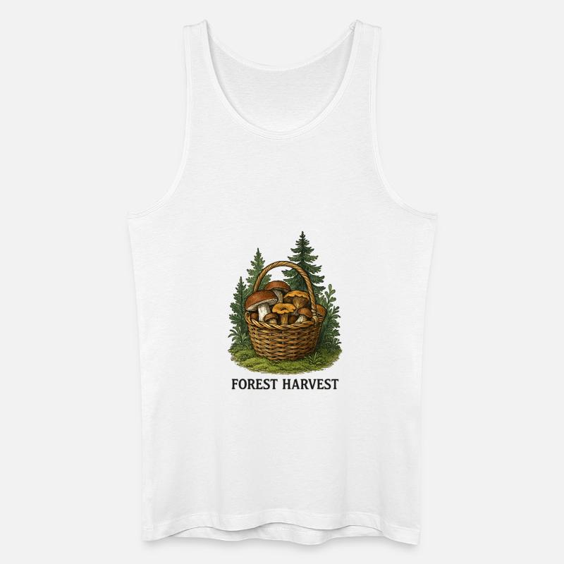 Waldernte Korb mit Pilzen - Männer Bio Tank Top - Weiß