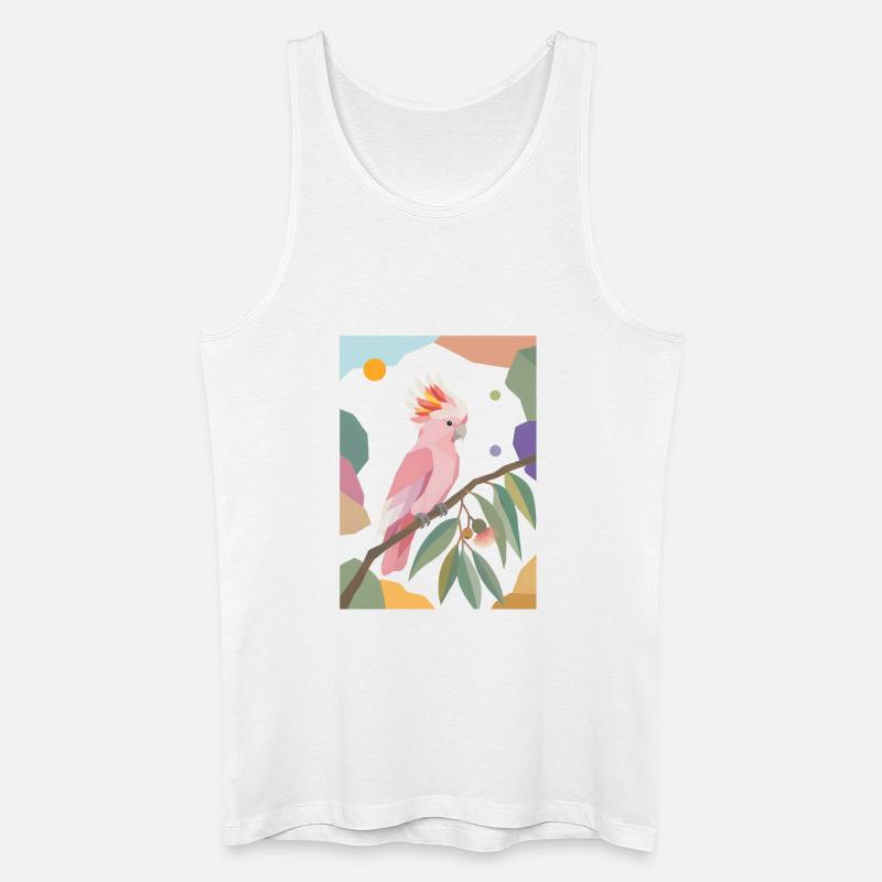Rosa Kakadu Papagei Vogel Design - Männer Bio Tank Top - Weiß