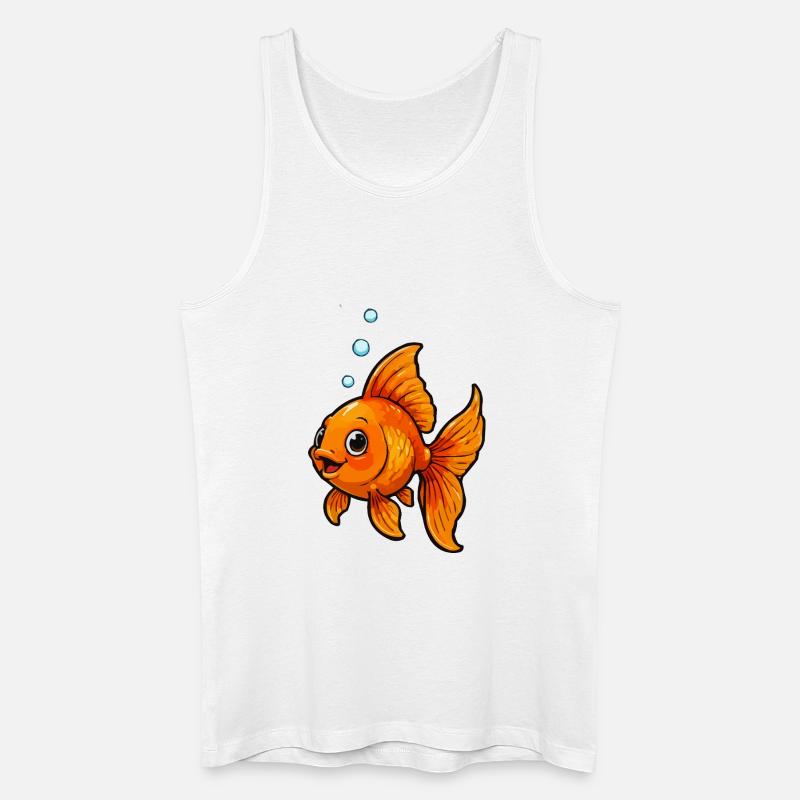 Oranger Goldfisch Comic - Männer Bio Tank Top - Weiß